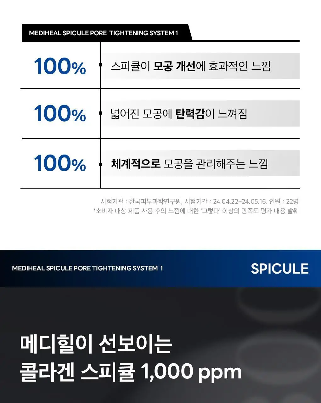 [모공부스팅] 메디힐 스피큘 모공 탄력 시스템 마스크 1매 2종 (스피큘 1000/3000) 상세페이지 11